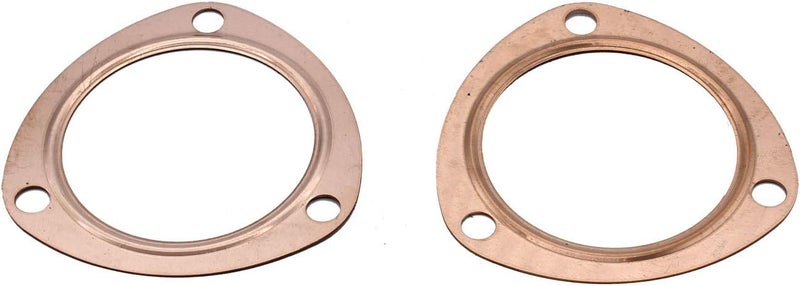 LPFIDI 2PCs 3" Copper Header Exhaust Collector Gaskets 3" Copper Exhaust Header Pipe Collector Flange Gaskets Reusuable Compatible With SBC BBC 302 350 454 - Image 1
